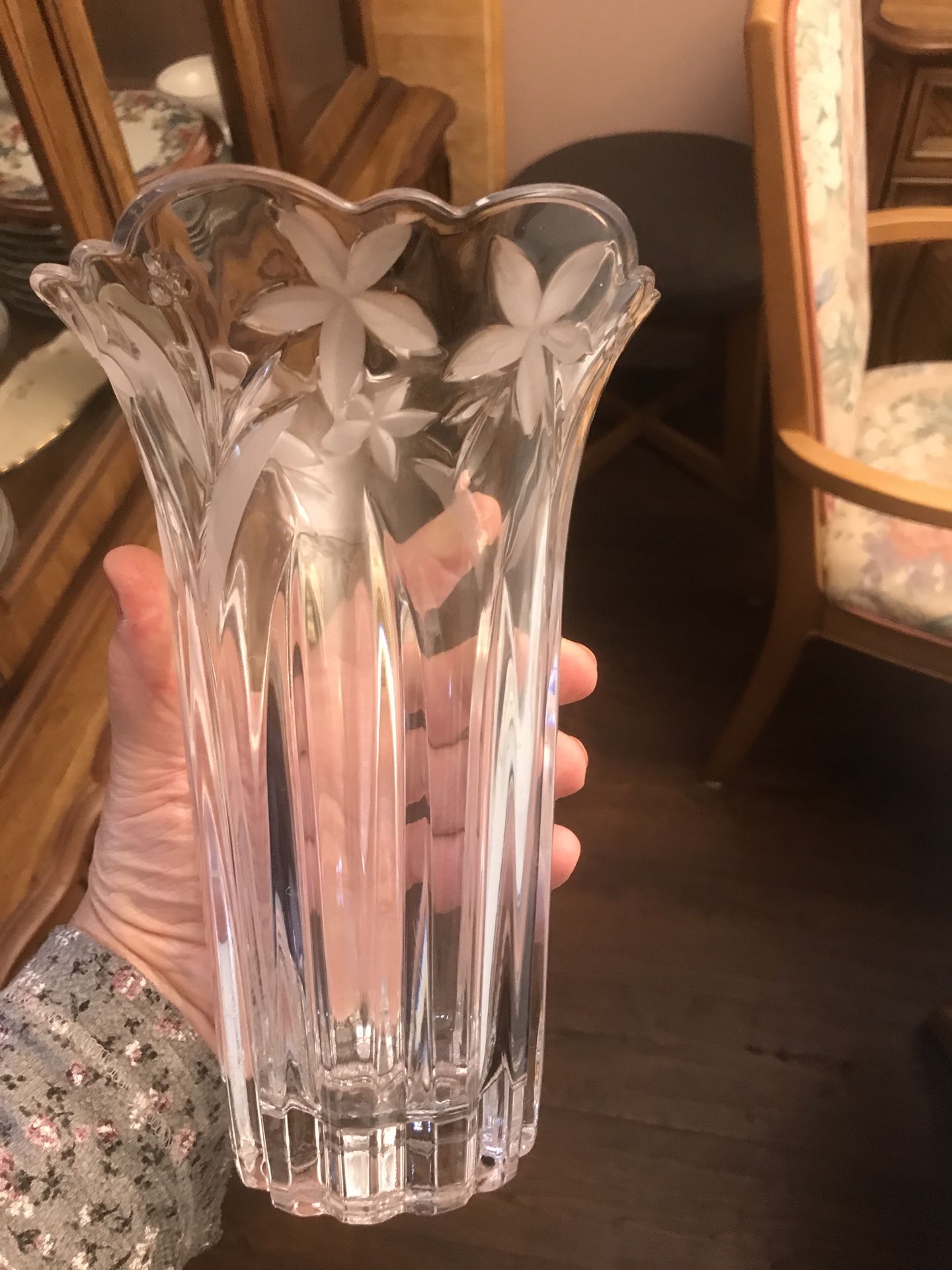 Crystal 16” Vase New $10