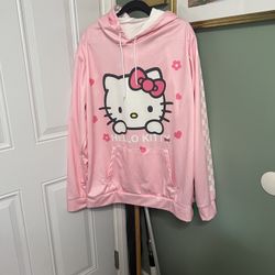 Pink Hello Kitty Hooded Sweater XL Lightweight