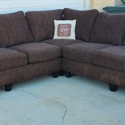 Three Piece Brown Sectional Couches 