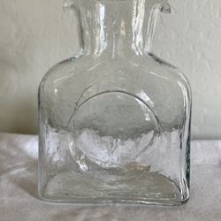 Vintage Blenko Double Spout Water Bottle Clear