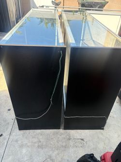 GLASS DISPLAY CASE AND SHELVES