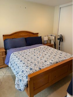 Queen Bed With Mattress Solid Wood
