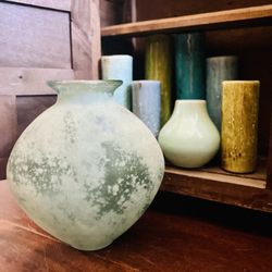 Lot of Pottery Vases And A Large Glass Vase