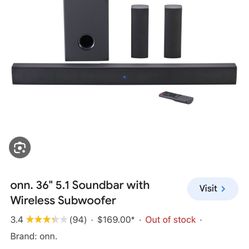 Onn Sound Bar With Subwoofer