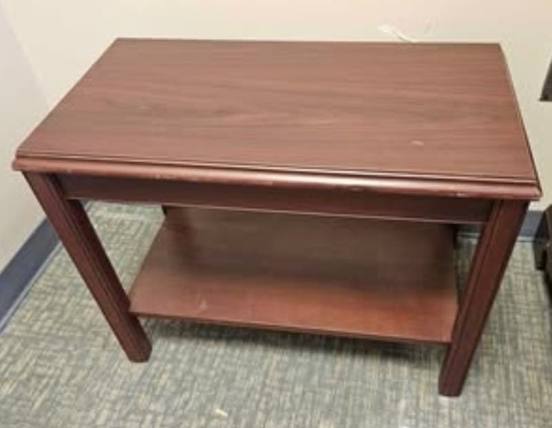 Mid Century Walnut Formica Top End Table