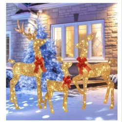 Lighted Deer Family Christmas Decorations