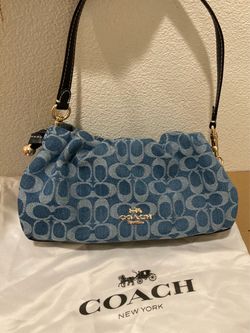 Coach Faye Signature Denim Shoulder Bag