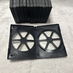 14 Pack Standard single Black Disc DVD Cases w/Outter Clear Sleeve