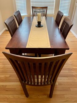 Solid Wood Dining Table + 6 Chairs