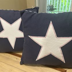 Stars and gingham print throw pillows