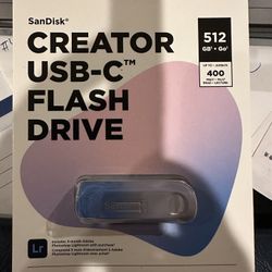SanDisk 512GB Creator USB-C Flash Drive - Up to 400MB/s, USB Type-C - Compatible with Laptops and Tablets 
