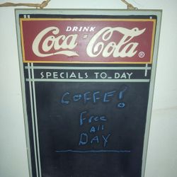 Vintage Coke Sign And Bottles 