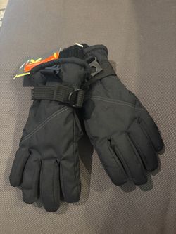 Kids Black All in Motion Snow Gloves Size 4-7 | Ski Winter Gear