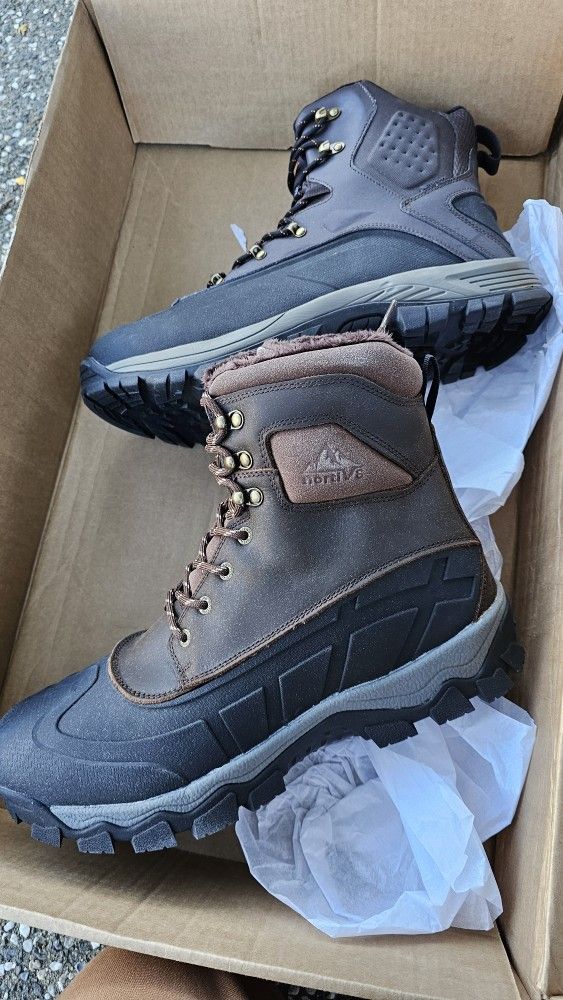 NORTIV 8 Men's Insulated Waterproof Construction Winter Snow Boots