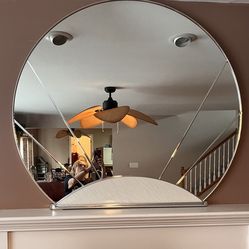 Exquisite Vintage Art Deco, Large Round Mirror