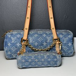 Louis Vuitton  Papillon Monogram Denim Remix Blue