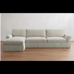Pottery Barn Left Chaise Slipcover Sofa