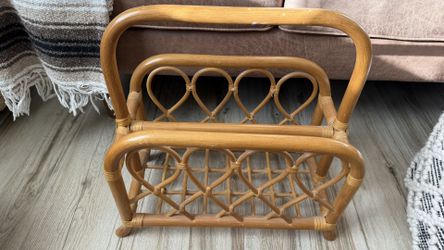 Vintage Rattan Magazine Rack