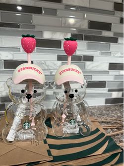 pink bear cup starbucks
