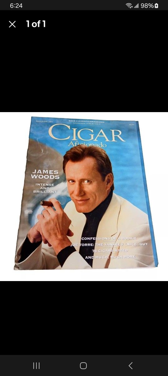 Cigar Aficionado Magazine, James Woods, May/June 1997, VG Condition