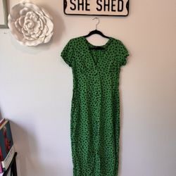 Rich green floral dress MOTEL