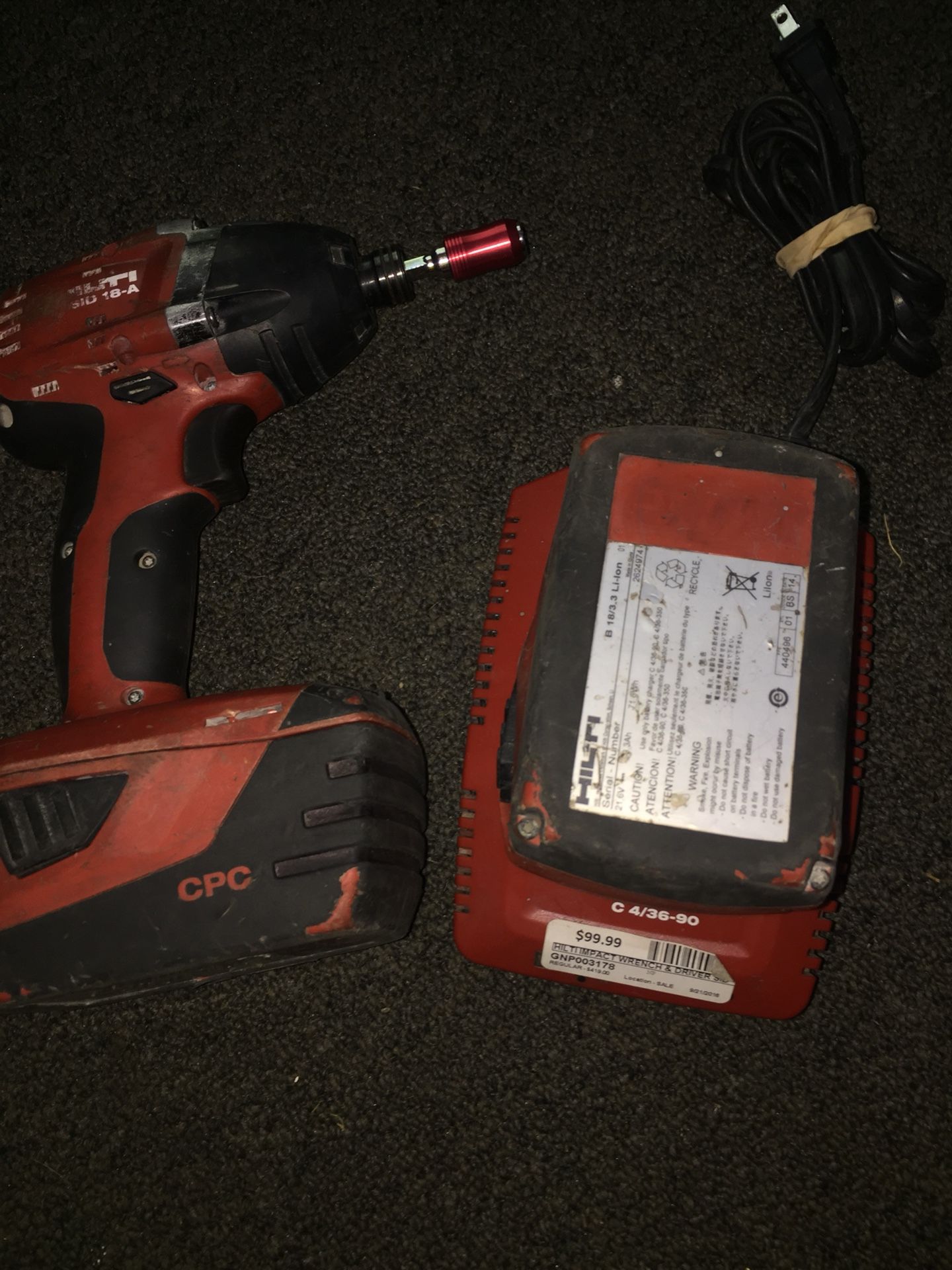 Hilti impact drill + 2 batteries & Charger