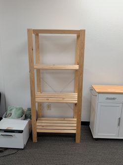 Wooden shelves