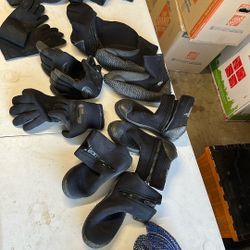 Scuba Diving Lot Hood Gloves Booties 