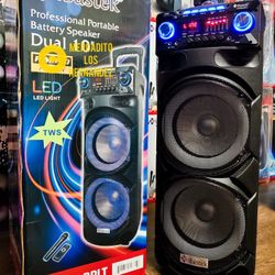 Pro Bluetooth Speaker ❗️ 10' Dual woofers 🎶HEAVY BASS🎶IBASTEK 1058" 2 Wireless Mics 🎤 🎶SUPER LONG BATTERY 🔋+++ 