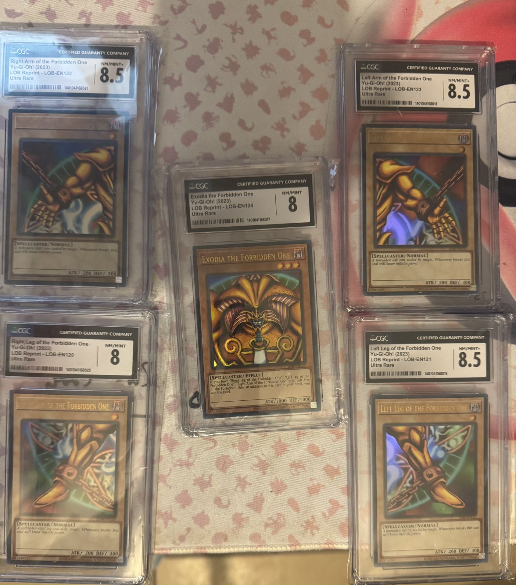 Yu-gi-oh Legend Of The Blue Eyes Reprint Full Set Exodia Graded