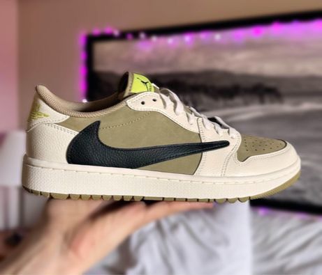 2023 Travis Scott x Air Jordan 1 Low Golf \'Neutral Olive\' Release 