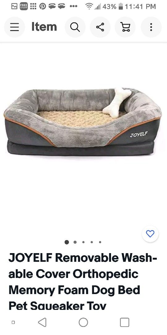 JOYELF REMOVABLE COVER DOG BED MEMORY FOAM