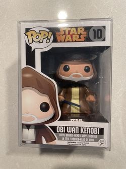 Obi-Wan Kenobi Funko Pop Black Border Star Wars 10 with protector Clone Wars Anakin Ahsoka Box