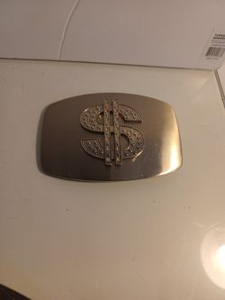Money Signature BELT BUCKLE  3X4 1/2