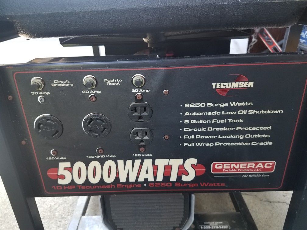 generac-5000-watt-generator-10-hp-tecumseh-engine-for-sale-in-riverside