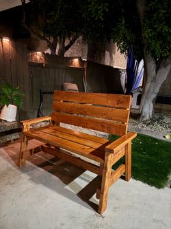 Handcrafted Outdoor Wooden Bench