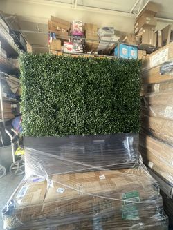 AGPL Upgraded Artificial Boxwood Hedge Wall with Gray Color Planter Room Divider and Privacy Wall Backdrops
