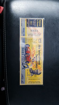 Racing ticket from 1953