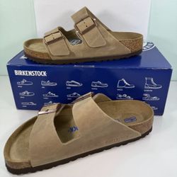 New Birkenstock Arizona BS Tabacco Brown Regular Fit SoftFootbed Sandal - size 42