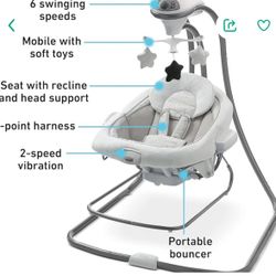 GRACO DOUBLE WHITE SWING FOR NEW BORN