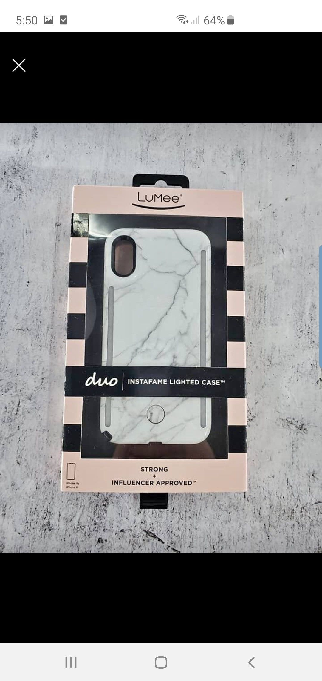 iPhone X/Xs Instafame Lighted Case Front and Back