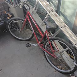 Tall Red Mountain Bike