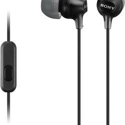 Sony MDREX15AP In-Ear Earbud Headphones with Mic, Black (MDREX15AP