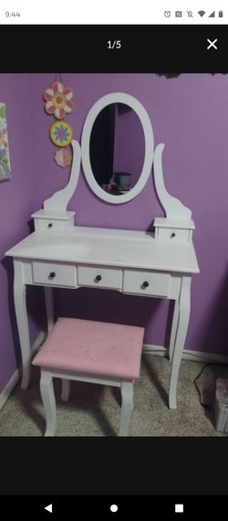 Kids White Vanity with stool  $45