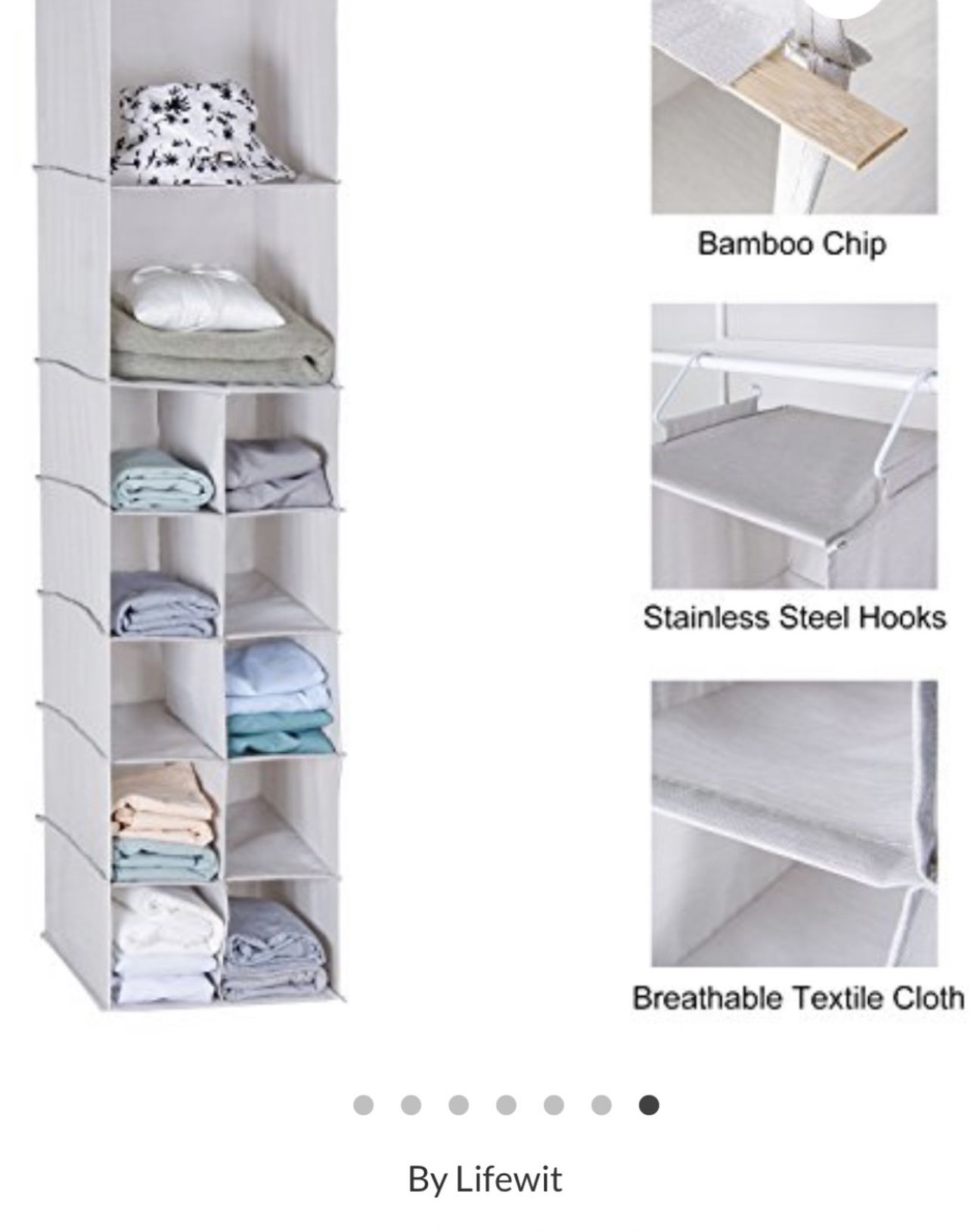 New! 12 Compartments Microfiber Hanging Shelve Storage Foldable Hanging Closet Organizer Beige