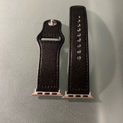 40mm Apple Watch Band Black Faux Leather 