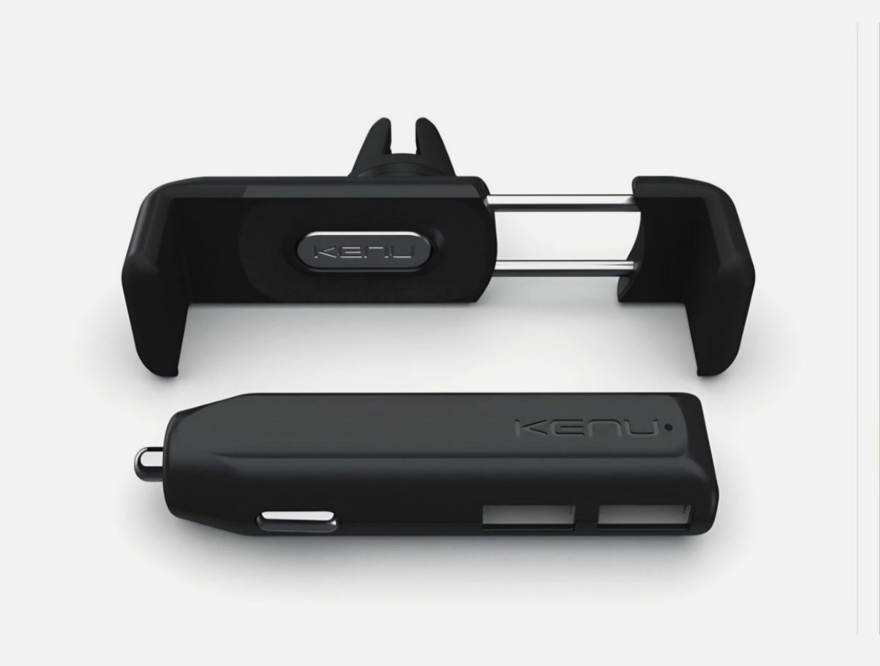 KENU • AIRFRAME+ CAR KIT, Portable Car Mount, Ultra-Fast Charging, Black, SEALED