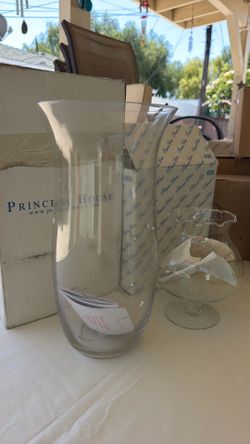 Princess house 2 floreros 13 y 7 pulgadas de alto
