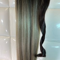 Synthetic Hair Extension Ponytail- Ash Blonde Hair Piece -Brand New $30-extension Coleta Cola de cabello