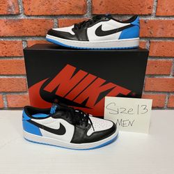 Nike Air Jordan 1 Low Retro ‘Black Dark Powder Blue’ Size 13